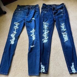 2 pair American Eagle, AE jeggings size 6 like new